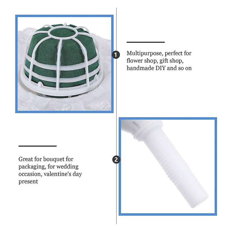 6 Pcs Foam Floral Handle for Floral Arrangement Foam Kit(white)