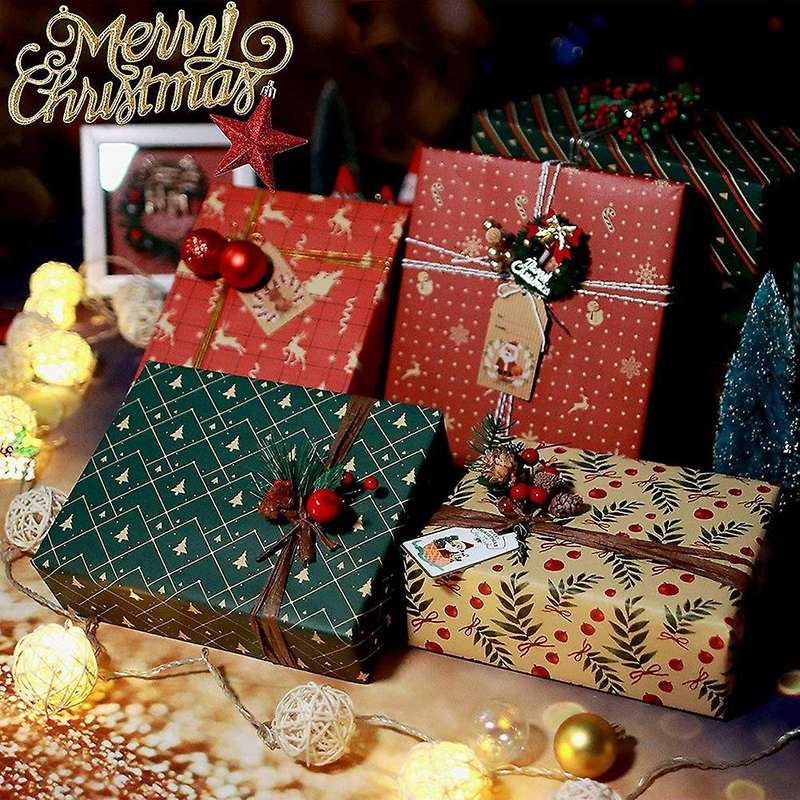 8 Sheets Gift Wrapping Paper,for Christmas Birthday Party Wrapping