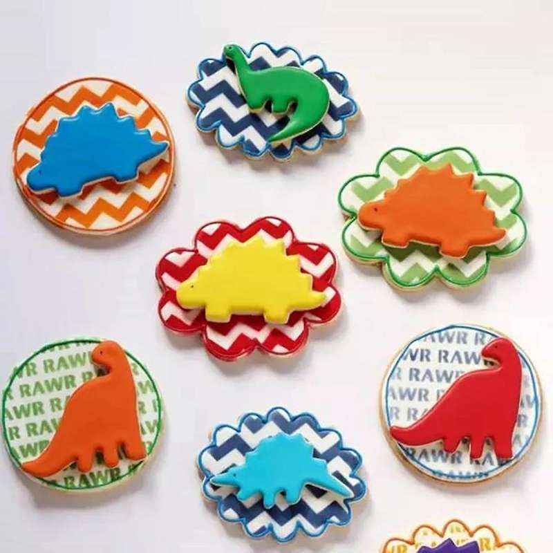 11pcs Cute Cartoon Dinosaur Cookie Cutter Mould Stainless Steel Molds