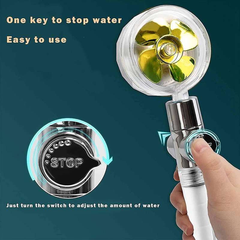 Shower Head, Propeller Shower Head with Filter, Water Saving