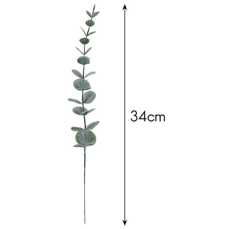 24pcs Artificial Leaves Stems Grey Green Branches for Wedding Banquet