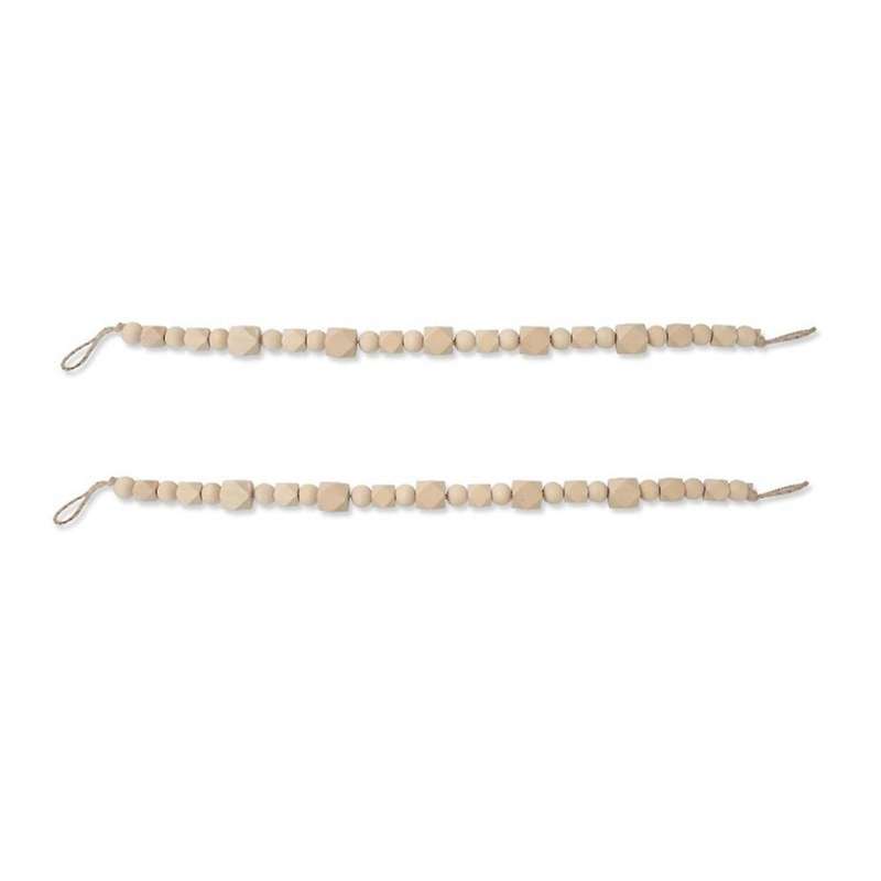 2pcs Wood Bead Garland Tiebacks with Tassels Curtain Rope 68cm