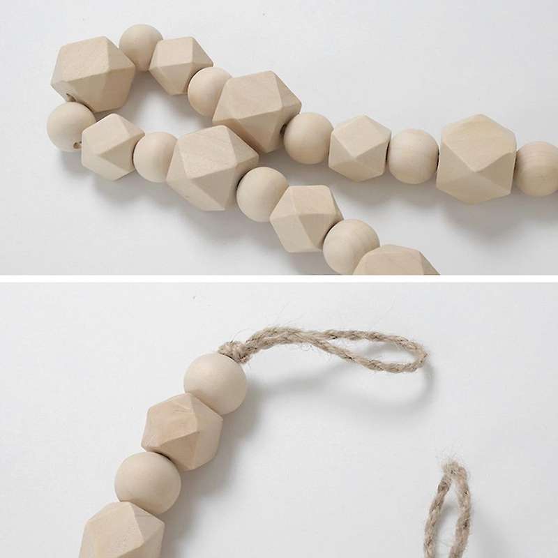 2pcs Wood Bead Garland Tiebacks with Tassels Curtain Rope 68cm