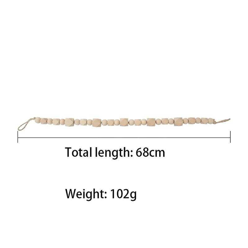 2pcs Wood Bead Garland Tiebacks with Tassels Curtain Rope 68cm