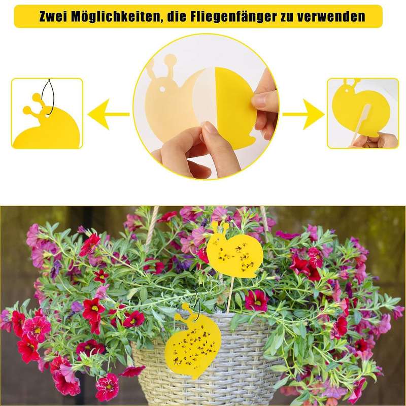60 Pieces Fly Trap, Fly Catcher, Fruit Fly Trap, Yellow Panels