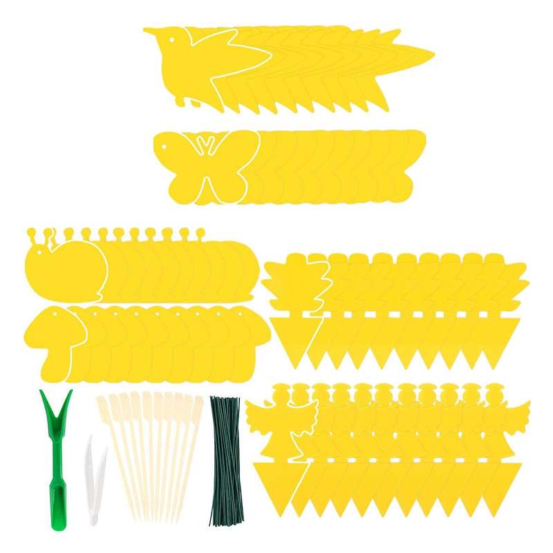 60 Pieces Fly Trap, Fly Catcher, Fruit Fly Trap, Yellow Panels