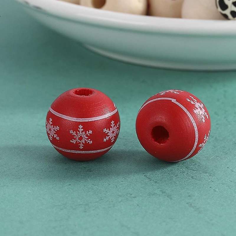 Christmas Wooden Beads Garland 100pcs 16mm Colored Wood Balls Bulk