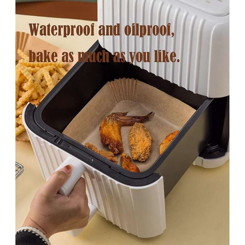 100 Pcs 6.3 Inch Air Fryer Liner Wood Pulp Paper Wood Pulp Paper