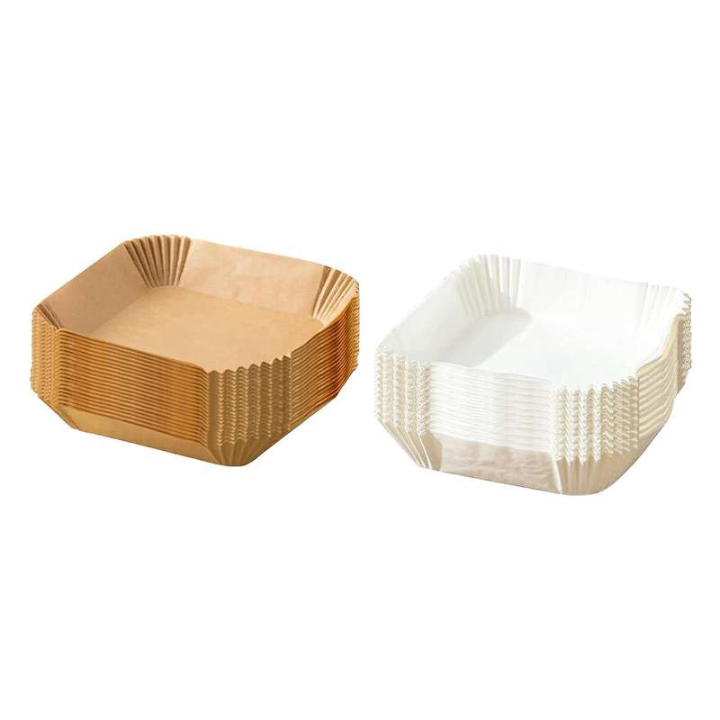 100 Pcs 6.3 Inch Air Fryer Liner Wood Pulp Paper Wood Pulp Paper