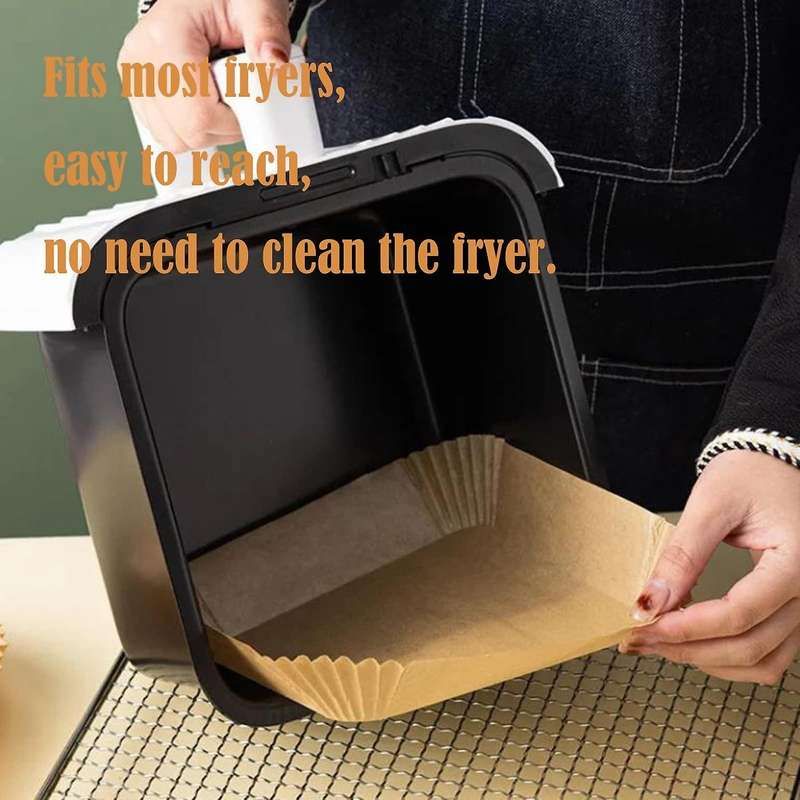 100 Pcs 6.3 Inch Air Fryer Liner Wood Pulp Paper Wood Pulp Paper