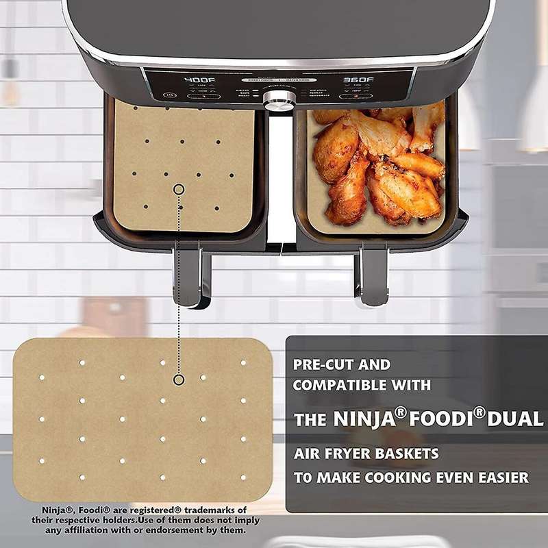 Paper Liners for Ninja Dz201, Dz401 Dual Air Fryer Accessories