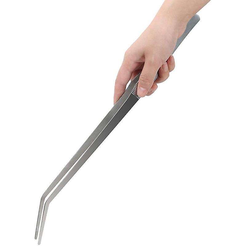 Long 15 Inches, Liveek Stainless Steel Straight and Curved Tweezers