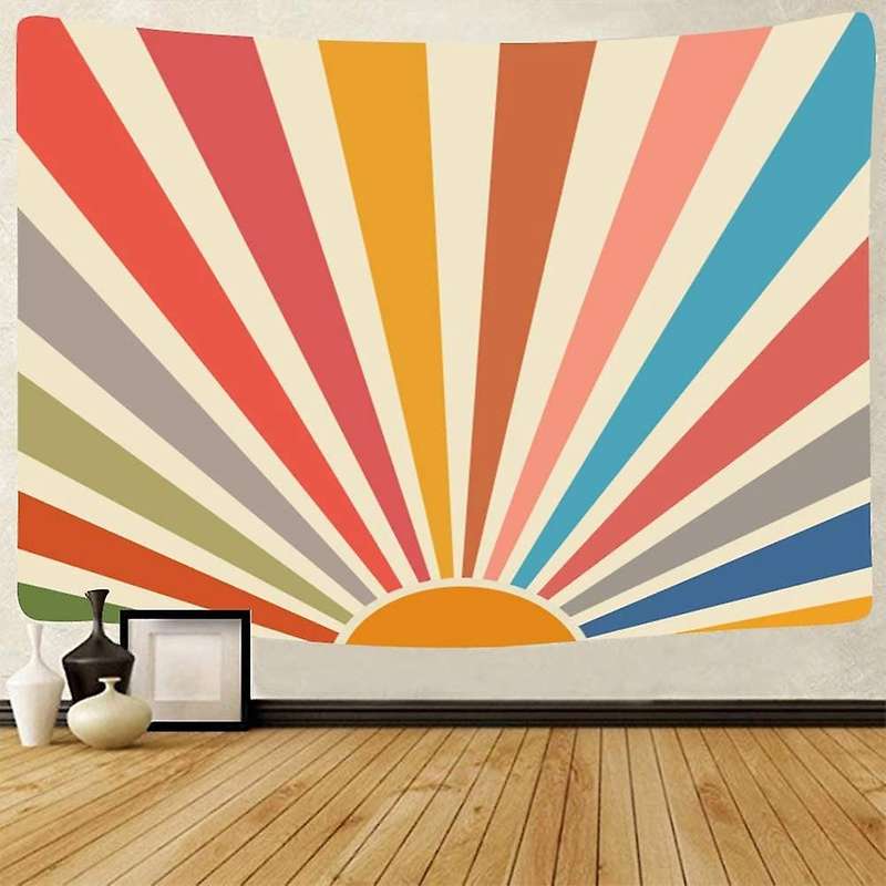 Sun Tapestry Boho Wall Hanging Rainbow Geometric Abstract 51 X 59inch