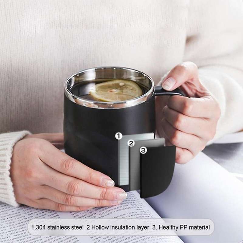 Stainless Steel Insulated Mug with Sliding Lid with Handle(blue)