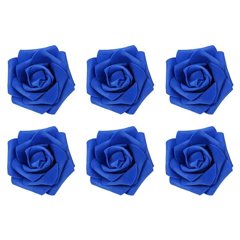 100pcs Foam Rose Flower Bud Artificial Flower Royal Blue