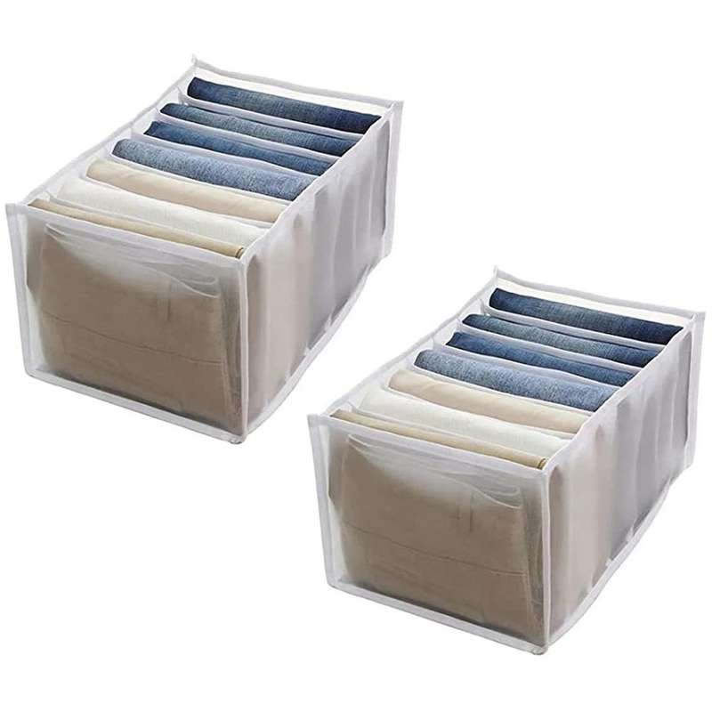 7 Grids Wardrobe Clothes Organizer,compartment Storage Box White