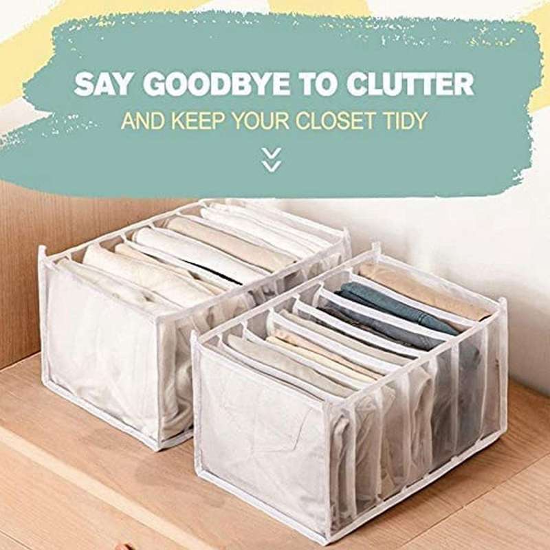 7 Grids Wardrobe Clothes Organizer,compartment Storage Box White
