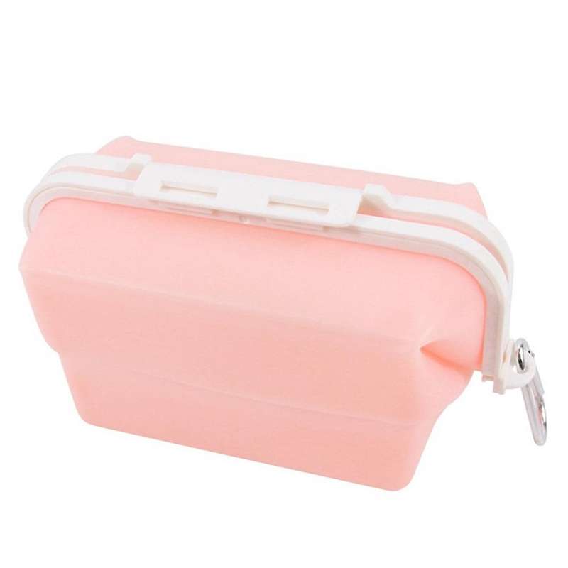 Silicone Food Bag Reusable Snack Bags Fresh-keeping Bag Pink