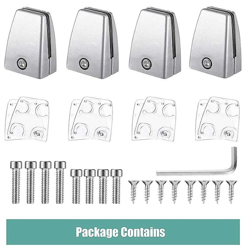 4 Pieces Sneeze Guard Bracket Support Aluminum Alloy Bracket (silver)