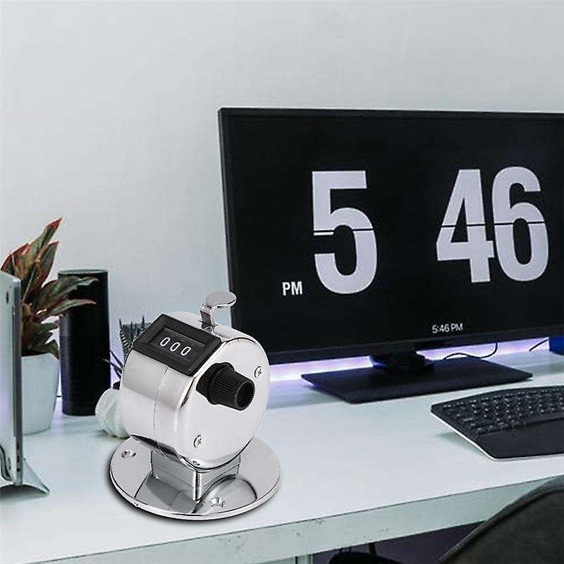 3x Round Base 4 Digit Manual Hand Tally Mechanical Palm Click Counter