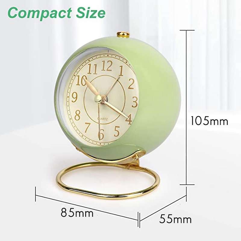 Silent Alarm Clock Non Ticking with Light Button for Desk Table