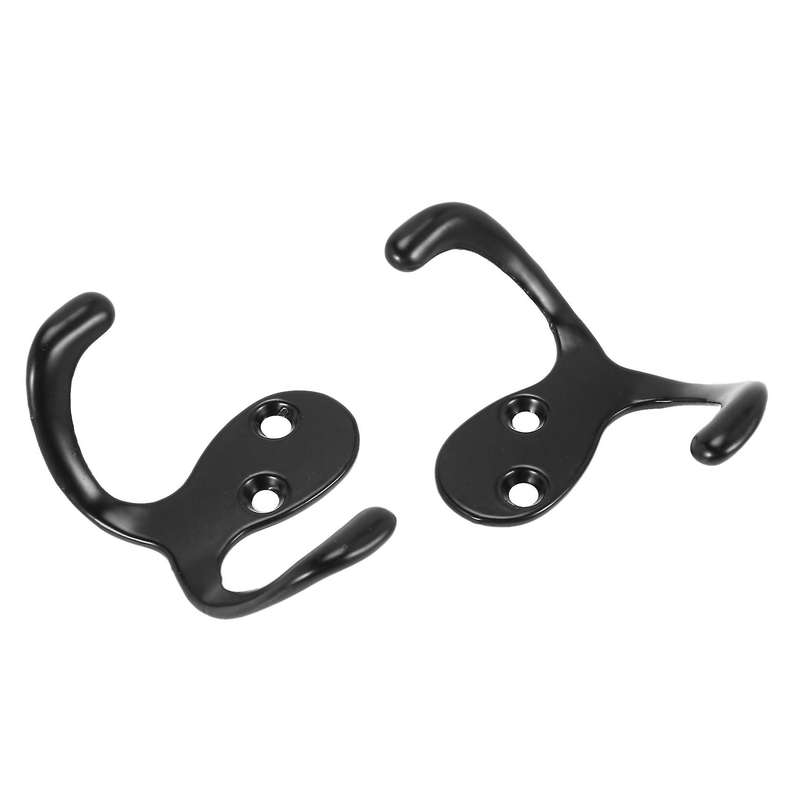 10 Pcs Heavy Duty Double Prong Coat Hooks Wall Mounted