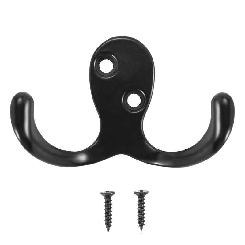 10 Pcs Heavy Duty Double Prong Coat Hooks Wall Mounted