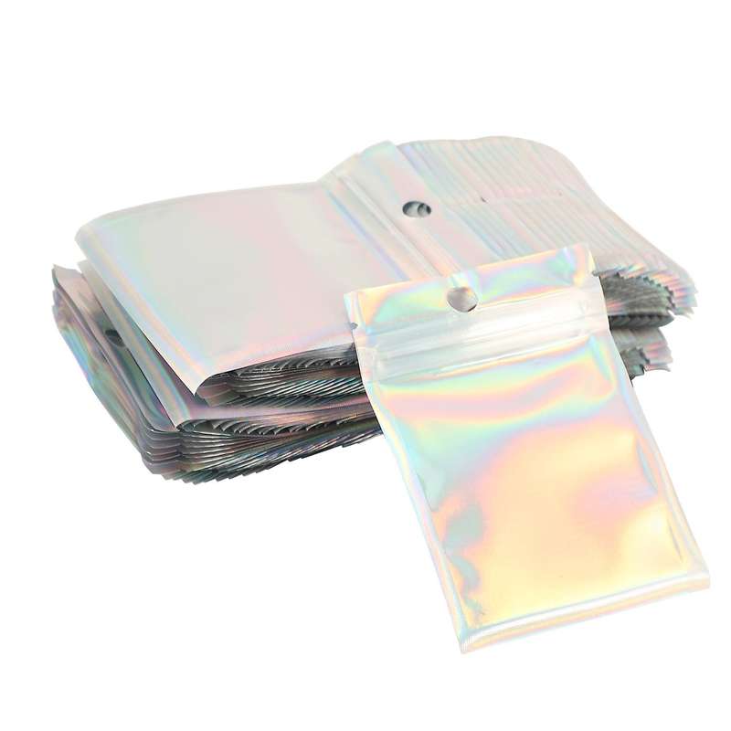 200 Pieces Resealable Smell Proof Bags(holographic Color,2.75x4 Inch)
