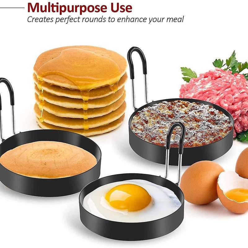 4 Pack Egg Cooking Rings, Pancake Mold for Frying Eggs and Omelet