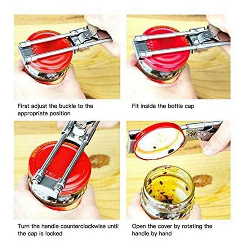 2x Master Opener Adjustable Jar & Bottle Opener,manual Jar Opener