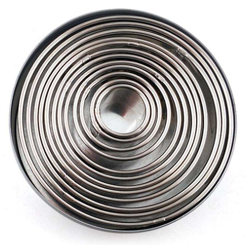 12pcs Stainless Steel Round Cake Mold Baking Mousse Ring Tools