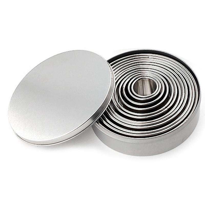 12pcs Stainless Steel Round Cake Mold Baking Mousse Ring Tools