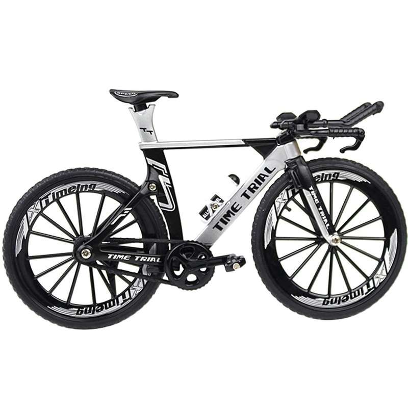 1:10 Scale Diecast Bicycle Mountain Tt Bike Model Mini for Home White