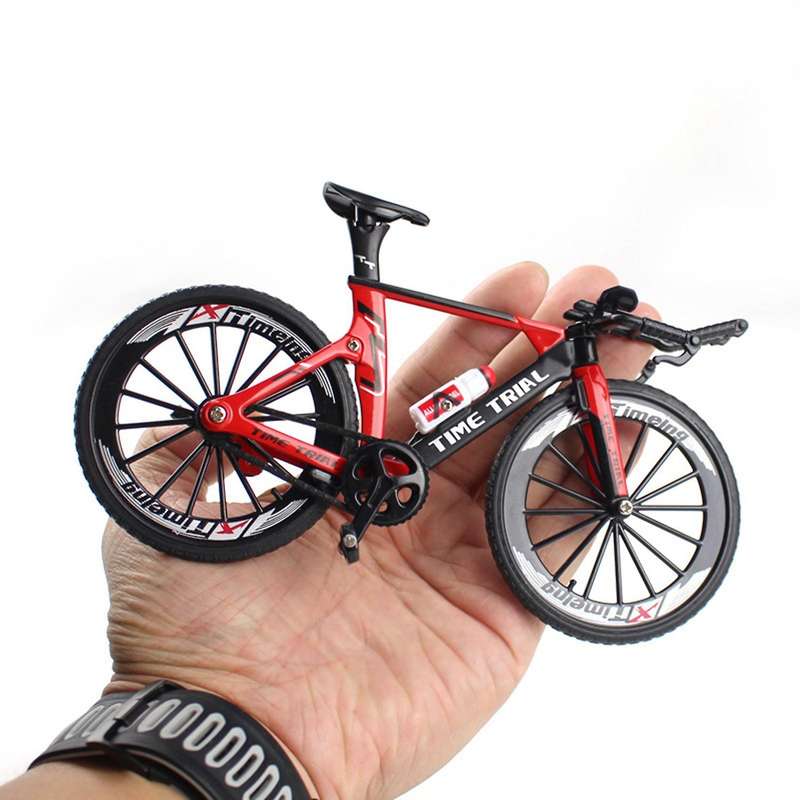 1:10 Scale Diecast Bicycle Mountain Tt Bike Model Mini for Home White