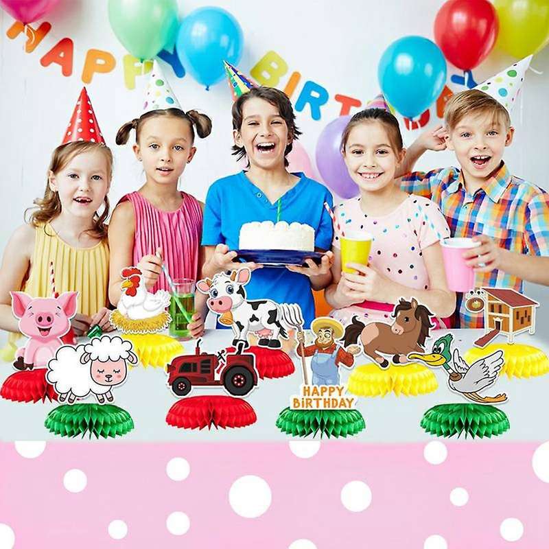 9 Pcs Farm Theme Party Honeycomb Centerpieces Ornaments