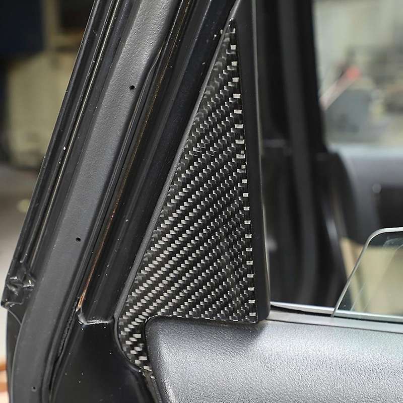 Car Soft Carbon Fiber Rear Inner C-pillar Triangle Cover Trim