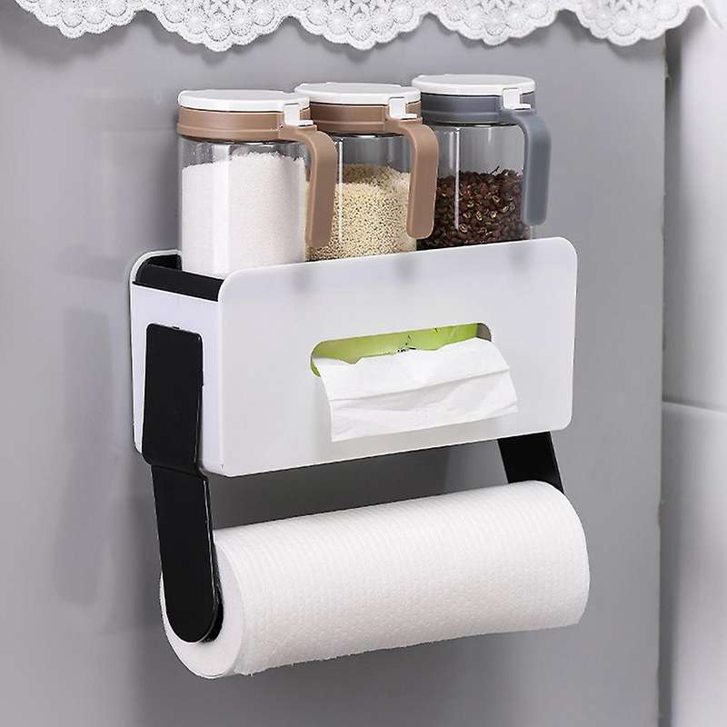 Spice Rack for Refrigerator Kitchen Storage Rack Paper Holder White
