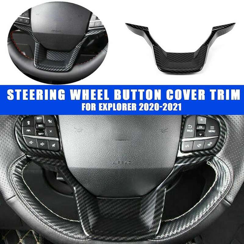 Carbon Car Abs Steering Wheel Decoration Cover Trim for Ford Explorer