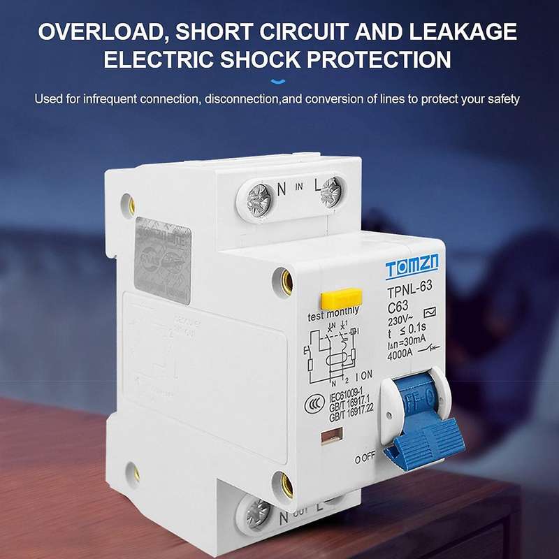 Tomzn Tpnl Dpnl 230v 1p+n Residual Current Circuit Breaker, Tpnl 63a