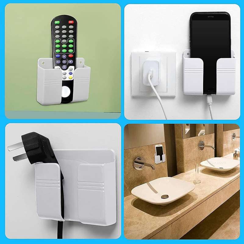8pcs Mobile Phone Wall Mount Holders for Home Bedroom (white)