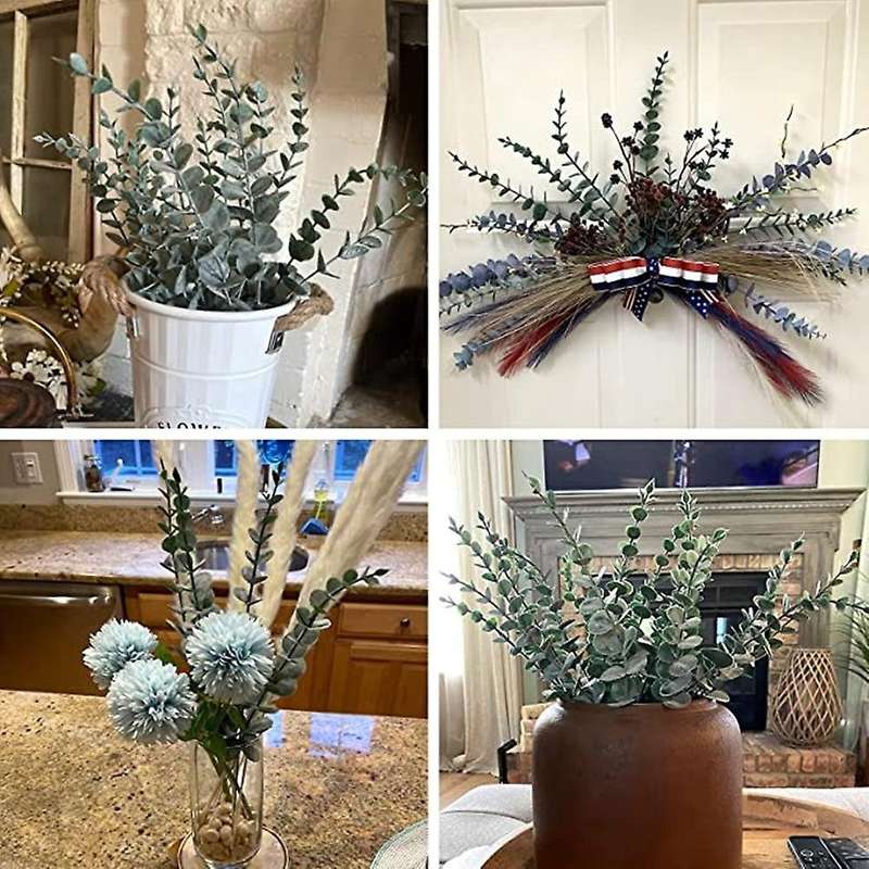 40pcs Artificial Eucalyptus Leaves for Floral Arrangement Decoration