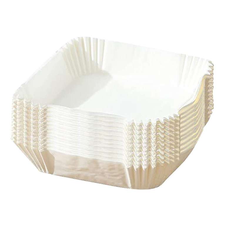 100 Pcs 6.3 Inch Air Fryer Liner Wood Pulp Paper Wood Pulp Paper B