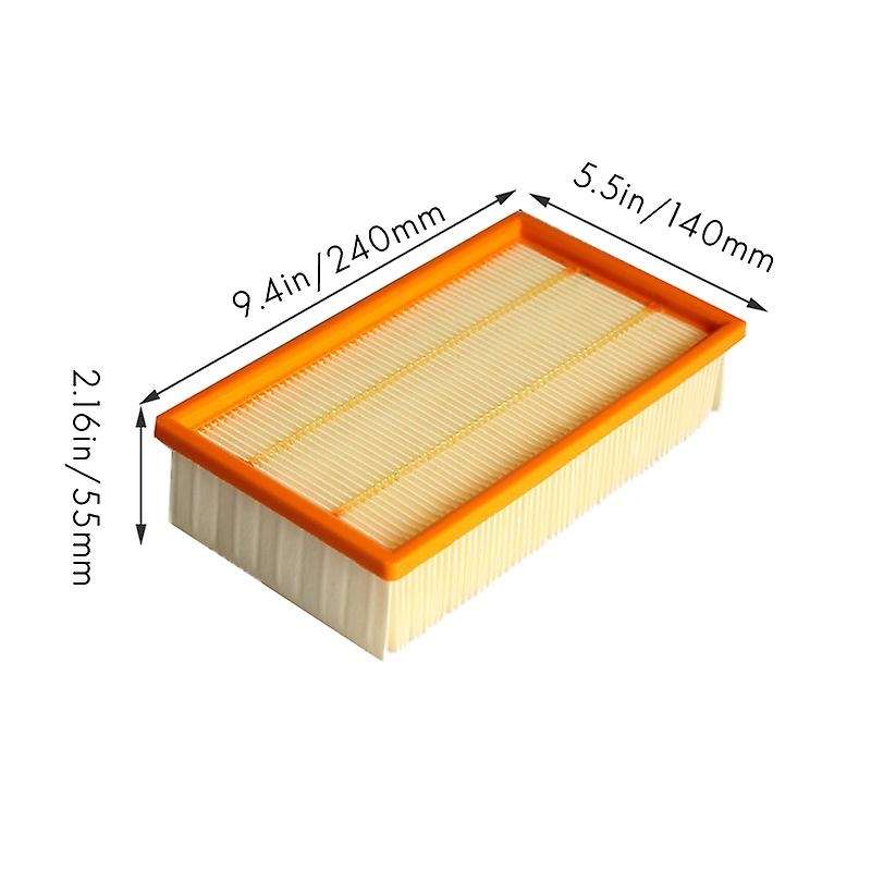 Flat Pleated Filter Flat Filter Replacement for Karcher Nt 25/1 , Nt