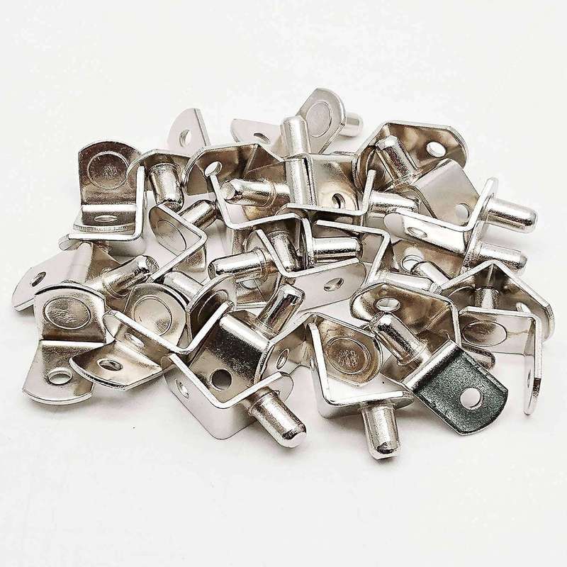 50 Pcs 6mm L-shaped Nickel Plated Shelf Bracket Pegs for Furniture
