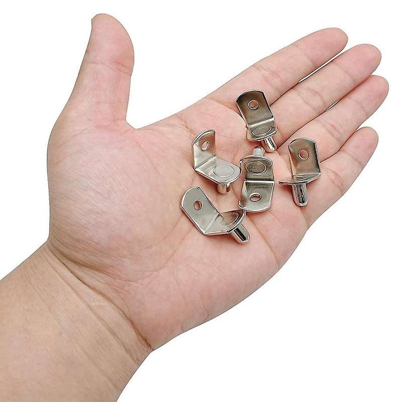 50 Pcs 6mm L-shaped Nickel Plated Shelf Bracket Pegs for Furniture