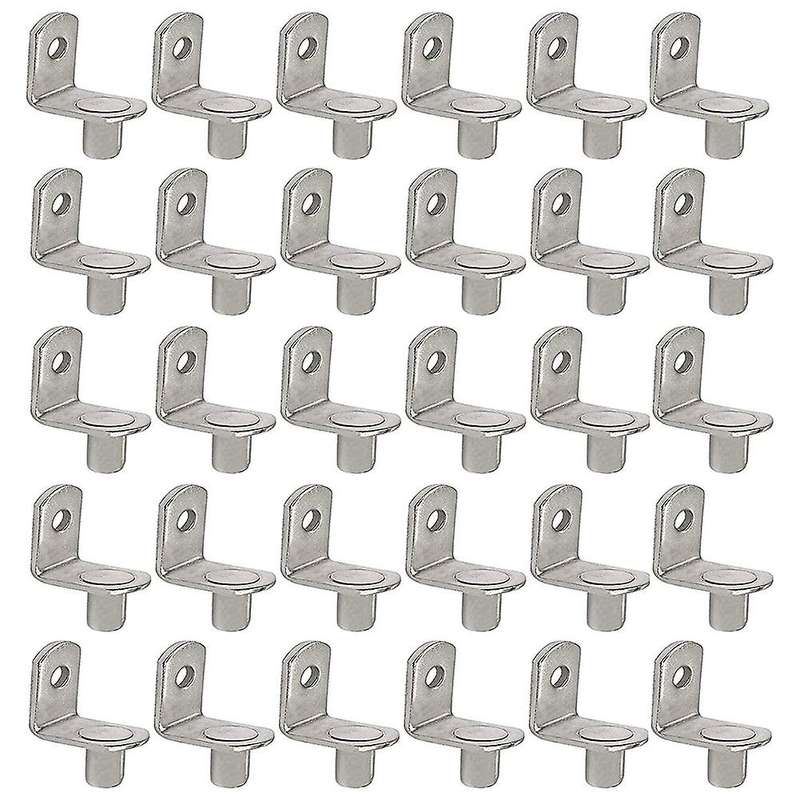 50 Pcs 6mm L-shaped Nickel Plated Shelf Bracket Pegs for Furniture