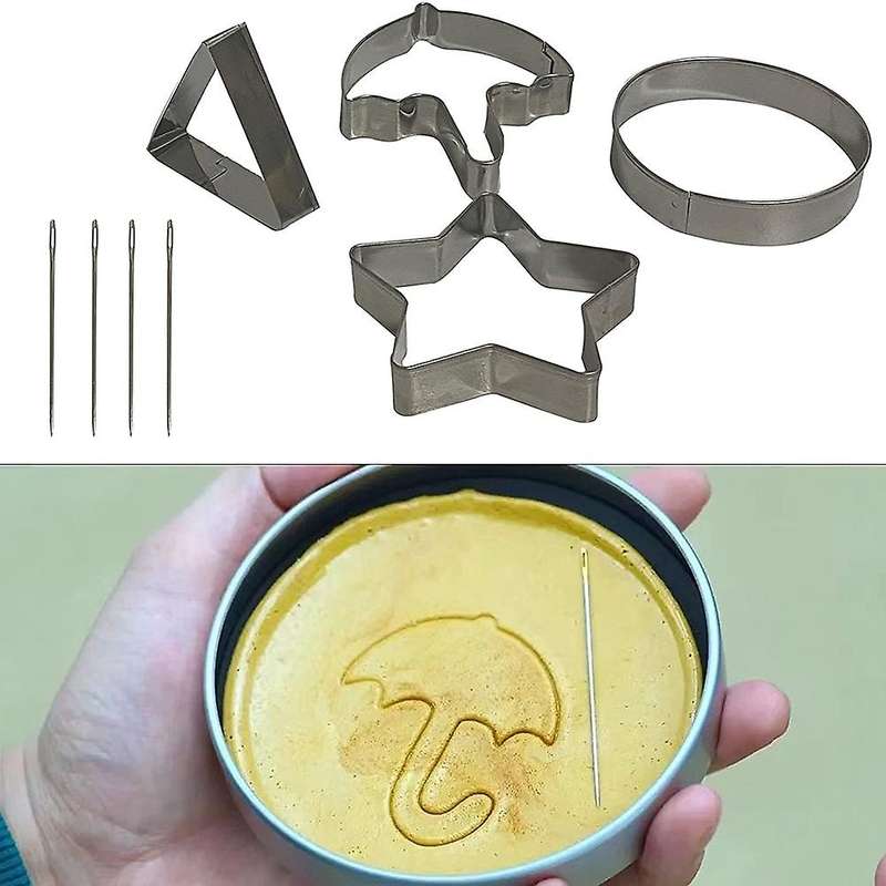 Dalgona Candy Making Tools Set Stainless Steel for Ppopgi 4 Piece Set