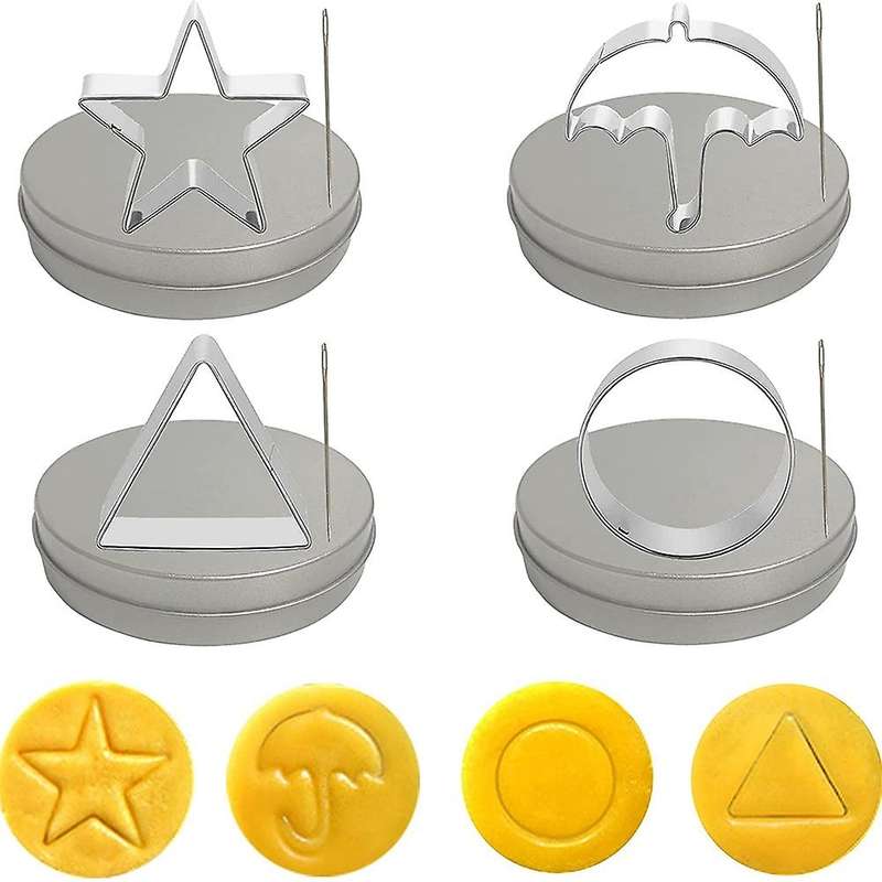 Dalgona Candy Making Tools Set Stainless Steel for Ppopgi 4 Piece Set