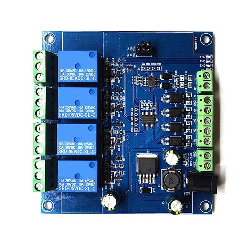Modbus Rtu 4 Way Relay Module 7-24v Relay Module Switch Rs485/ttl