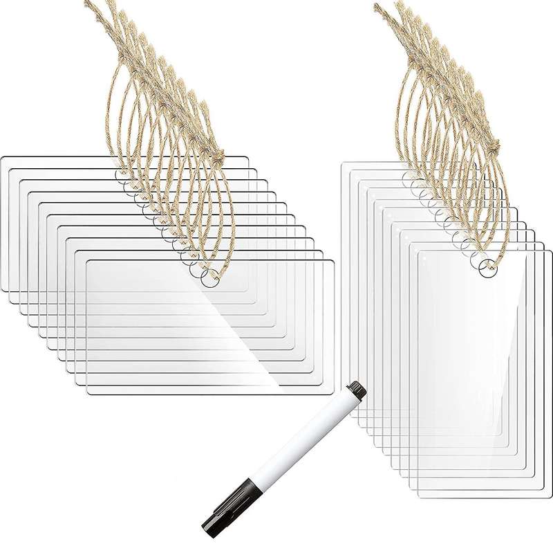 20pcs Hanging Labels Blank with Mark Pen for Storage Bins Kitchen